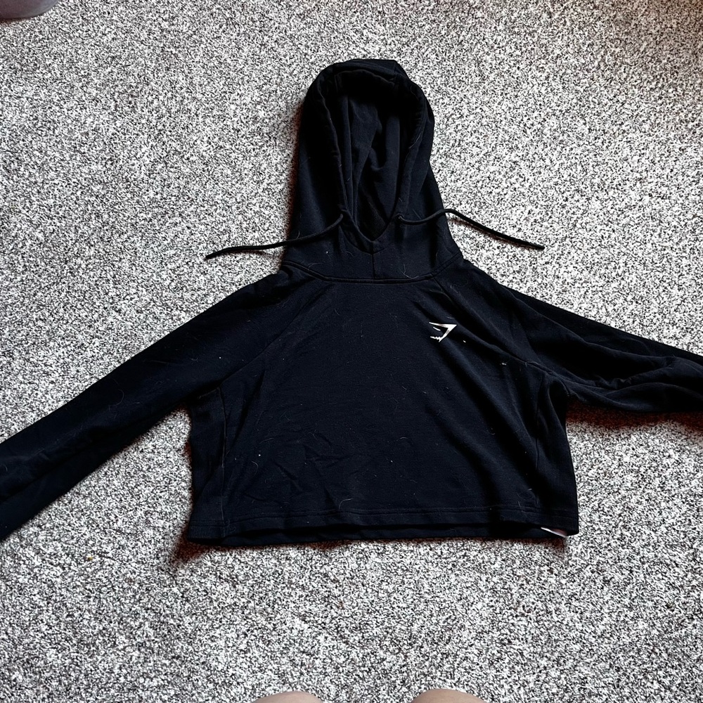 Gymshark Black Cropped Hoodie